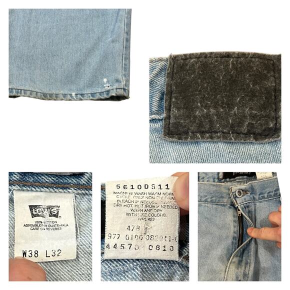 Vintage 90s Levi’s SilverTab Baggy Jeans Light Wash Distressed / size 38 x 32 - - Picture 4 of 5